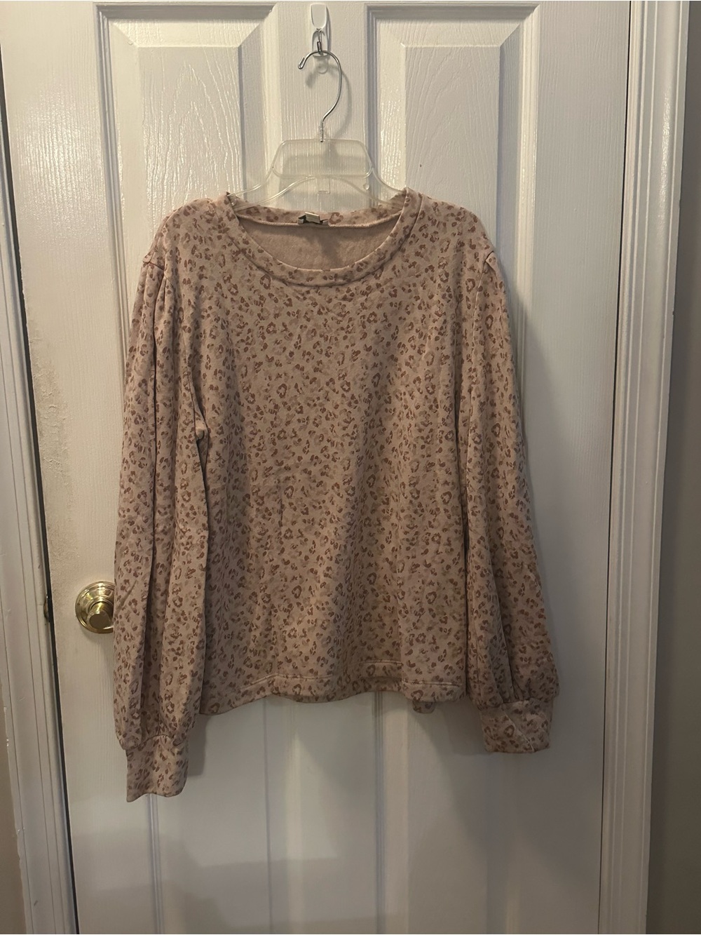 J. Crew Beige and Brown Floral-Print Crewneck Top